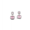 Generic Women's Brass Silver Plated Drop Earrings (Pink) Generic Women's Brass Silver Plated Drop Earrings (Pink)