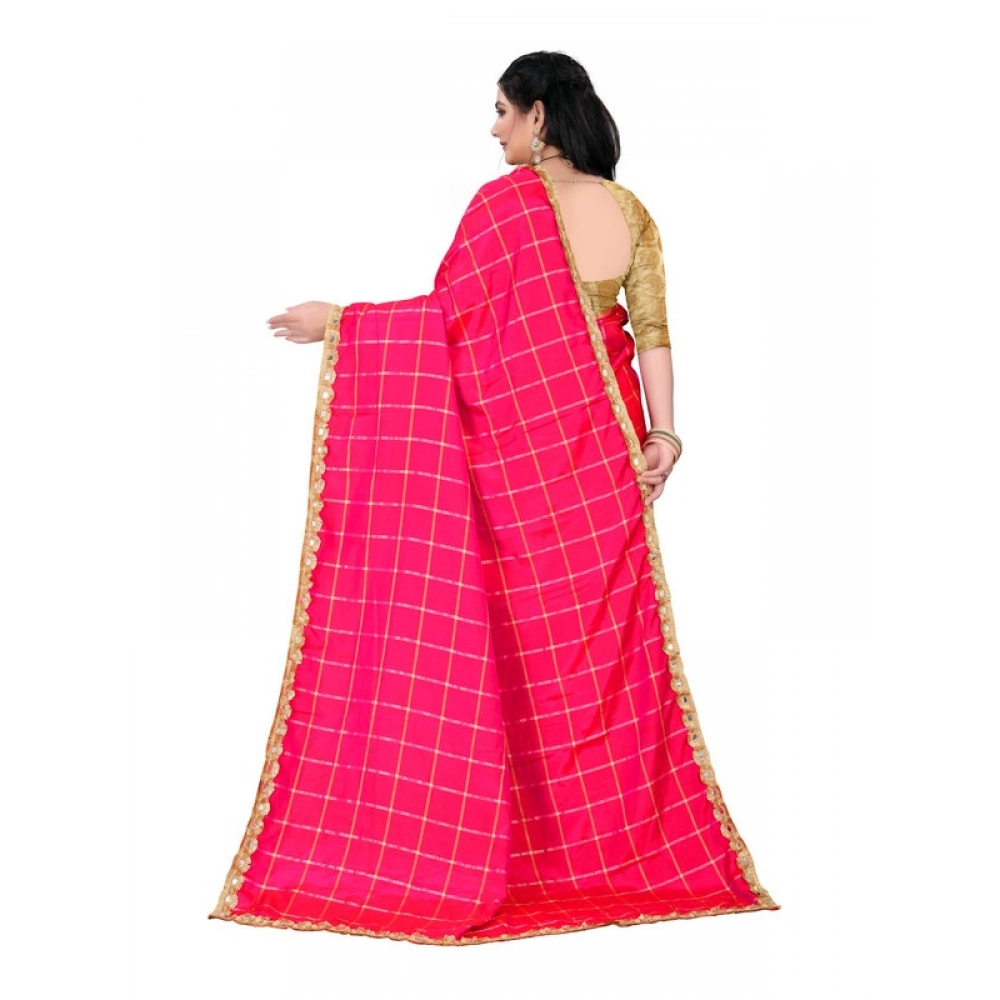 Generic Women's Sana Silk Bandhni Saree With Unstitched Blouse 5.5Mtr (Pink) Generic Women's Sana Silk Bandhni Saree With Unstitched Blouse 5.5Mtr (Pink)