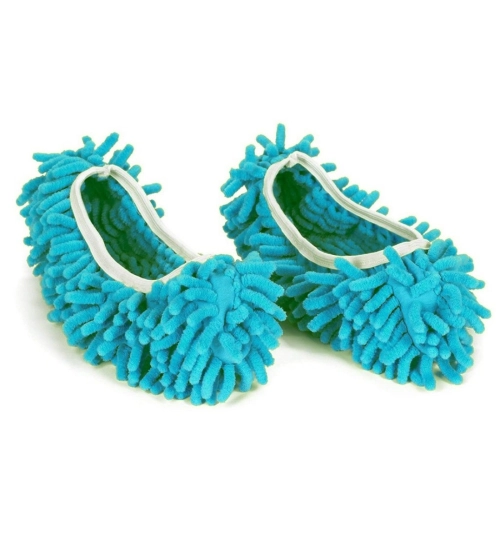 Generic Pack Of 2_Dust Mop Floor Cleaning Slippers – Reusable Household Cleaning Shoes (Color: Assorted )