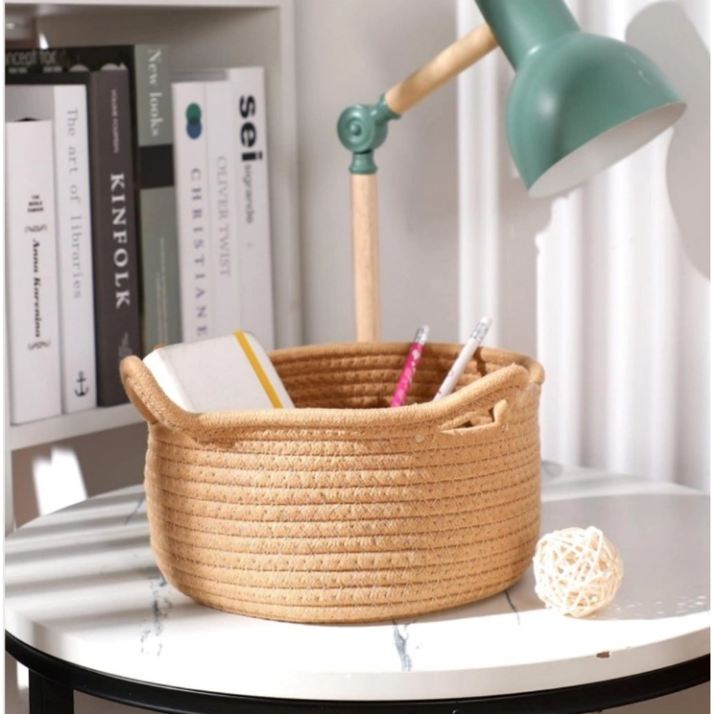 Generic Cotton Pack Of_1 Cat Basket 8x4 Inch Storage Basket For Clothes (Beige) Generic Cotton Pack Of_1 Cat Basket 8x4 Inch Storage Basket For Clothes (Beige)
