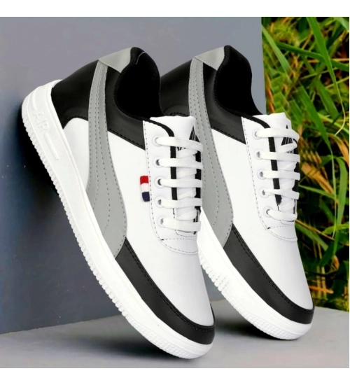 Generic Men's Casual Synthetic Lace-ups Casual Shoes (White)