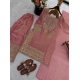 Generic Women's Silk Embroidered 3/4th Sleeve Round Kurti With Sharara Pant and Dupatta Set (Pink) Generic Women's Silk Embroidered 3/4th Sleeve Round Kurti With Sharara Pant and Dupatta Set (Pink)