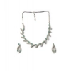 Generic Women's Brass Silver Plated Necklace set (Turquoise)