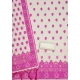 Generic Women's Banarasi Silk Printed Unstitched Salwar Suit Material With Dupatta (Pink, 3Mtrs)