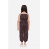Generic Girl's Rayon Floral Sleeveless Jumpsuit (Black-Red) Generic Girl's Rayon Floral Sleeveless Jumpsuit (Black-Red)