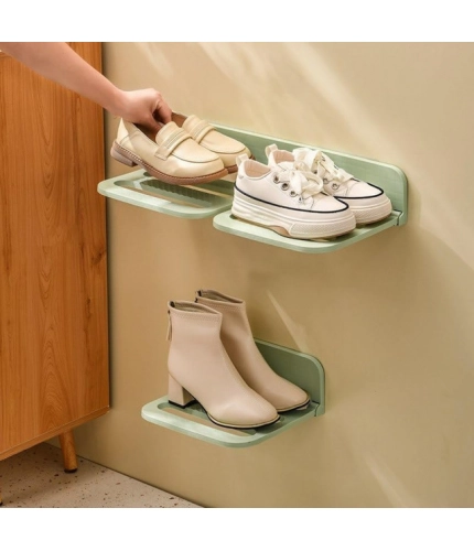 Generic Plastic Solid Wall Hanging Shoe Rack (Multicolor)