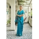 Generic Women's Silk Blend Woven Saree With Unstitched Blouse 5.5 Mtr (Turquoise)