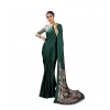 Generic Women's Satin Crepe Printed Saree With Unstitched Blouse 5.5Mtr (Bottle Green) Generic Women's Satin Crepe Printed Saree With Unstitched Blouse 5.5Mtr (Bottle Green)
