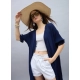 Generic Women's Rayon Crepe Lace Inserts 3-4th Sleeve Shrug (Navy) Generic Women's Rayon Crepe Lace Inserts 3-4th Sleeve Shrug (Navy)