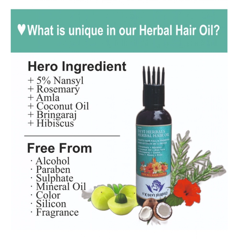 Generic Devi Herbels Rosemary Herbal 100 ML Hair Oil - Men's And Women's Hair Growth Oil