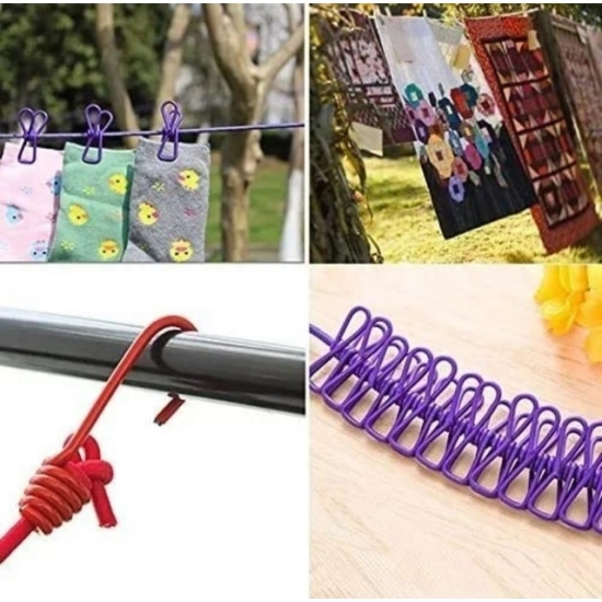 Generic Pack of 4 Nylon Cloth Drying Rope (Multicolor) Generic Pack of 4 Nylon Cloth Drying Rope (Multicolor)