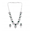 Generic Women's Brass Silver Plated Necklace set (Green)