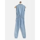 Generic Girl's Denim Embellished Sleeveless Jumpsuit (Blue)