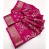 Generic Women's Cotton Silk Floral Printed Saree With Unstitched Blouse 5.5Mtr (Pink)