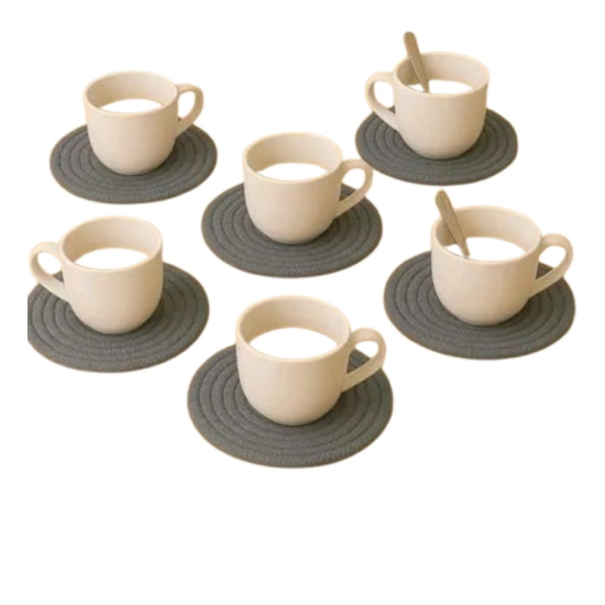 Generic Cotton Rope Drink Coasters 6 Pcs Set (Gray) Generic Cotton Rope Drink Coasters 6 Pcs Set (Gray)