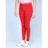 Generic Girl's Cotton Lycra Printed Elasticated Leggings (Red) Generic Girl's Cotton Lycra Printed Elasticated Leggings (Red)
