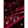 Generic Women's Brass Silver Plated Pendant Set (Blue)
