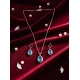 Generic Women's Brass Silver Plated Pendant Set (Blue) Generic Women's Brass Silver Plated Pendant Set (Blue)