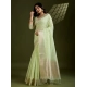 Generic Women's Tissue Checks_With_Buttis Saree With Unstitched Blouse 5.5Mtr (Light_Green)