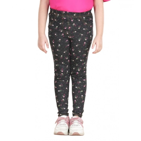 Generic Girl's Cotton Lycra Floral Elasticated Jeggings (Multicolor) Generic Girl's Cotton Lycra Floral Elasticated Jeggings (Multicolor)