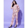 Generic Women's Polyester Floral 3-4th Sleeve Co-Ord Set (Multicolor)