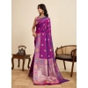 Generic Women's Faux_Banarasi_Silk Woven Saree With Unstitched Blouse 5.5Mtr (Magenta)