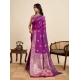 Generic Women's Faux_Banarasi_Silk Woven Saree With Unstitched Blouse 5.5Mtr (Magenta) Generic Women's Faux_Banarasi_Silk Woven Saree With Unstitched Blouse 5.5Mtr (Magenta)