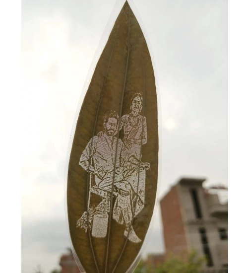 Generic Custom Engraved Leaf Art – Personalized Portrait on Natural Leaf