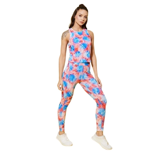 Generic Women's Polyester Lycra Printed Sleeveless Active Wear (Multicolor) Generic Women's Polyester Lycra Printed Sleeveless Active Wear (Multicolor)