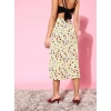 Generic Women's Polyester Floral Side Zip Skirt (Multicolor)