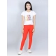 Generic Girl's Cotton Lycra Solid Elasticated Jeggings (Orange) Generic Girl's Cotton Lycra Solid Elasticated Jeggings (Orange)