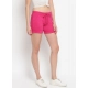 Generic Women's Cotton Solid Elasticated Shorts (Pink)