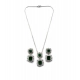 Generic Women's Brass Silver Plated Pendant Set (Green) Generic Women's Brass Silver Plated Pendant Set (Green)