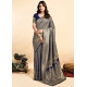 Generic Women's Jacquard Printed Saree With Unstitched Blouse 5.5Mtr (Navy Blue)
