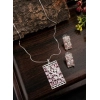 Generic Women's Brass Silver Plated Pendant Set (Pink)