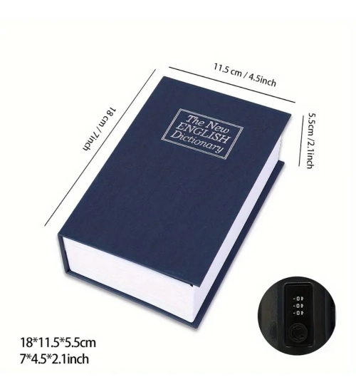 Generic Secret Book Safe with Number Locker (Blue)