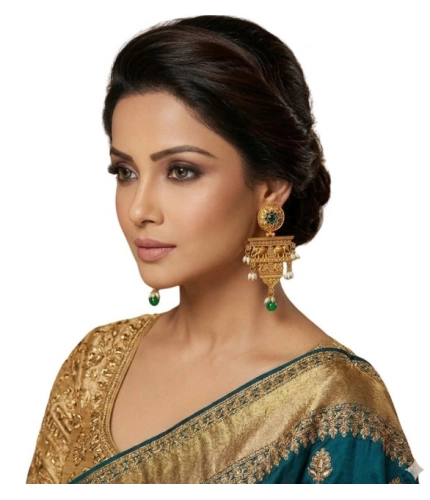 Generic Women's Zinc Alloy Gold Plated Chandelier Earrings (Multicolor)