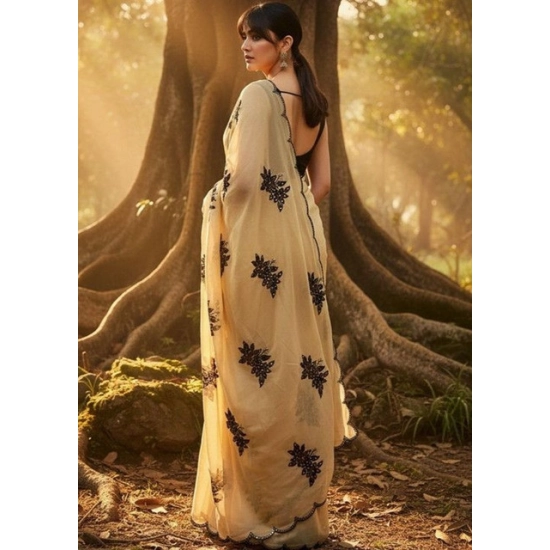 Generic Women's Viscose Silk Embroidered Saree With Unstitched Blouse 5.5Mtr (Beige) Generic Women's Viscose Silk Embroidered Saree With Unstitched Blouse 5.5Mtr (Beige)