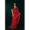 Generic Women's Net Sequence Saree With Unstitched Blouse 5.5Mtr (Red)