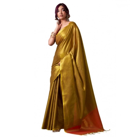 Generic Women's Tissue Silk Solid Saree With Unstitched Blouse 5.5Mtr (Mustard) Generic Women's Tissue Silk Solid Saree With Unstitched Blouse 5.5Mtr (Mustard)
