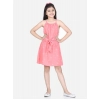 Generic Girl's Polyester Floral Short Sleeve Dress (Coral) Generic Girl's Polyester Floral Short Sleeve Dress (Coral)