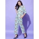 Generic Women's Polyester Floral 3-4th Sleeve Co-Ord Set (Multicolor) Generic Women's Polyester Floral 3-4th Sleeve Co-Ord Set (Multicolor)
