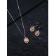 Generic Women's Brass Silver Plated Pendant Set (Orange) Generic Women's Brass Silver Plated Pendant Set (Orange)