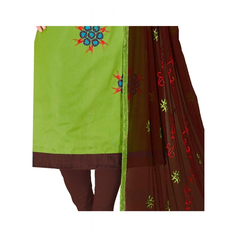 Women's Glaze Cotton Unstitched Salwar-Suit Material With Dupatta (Green, 2 Mtr) Women's Glaze Cotton Unstitched Salwar-Suit Material With Dupatta (Green, 2 Mtr)