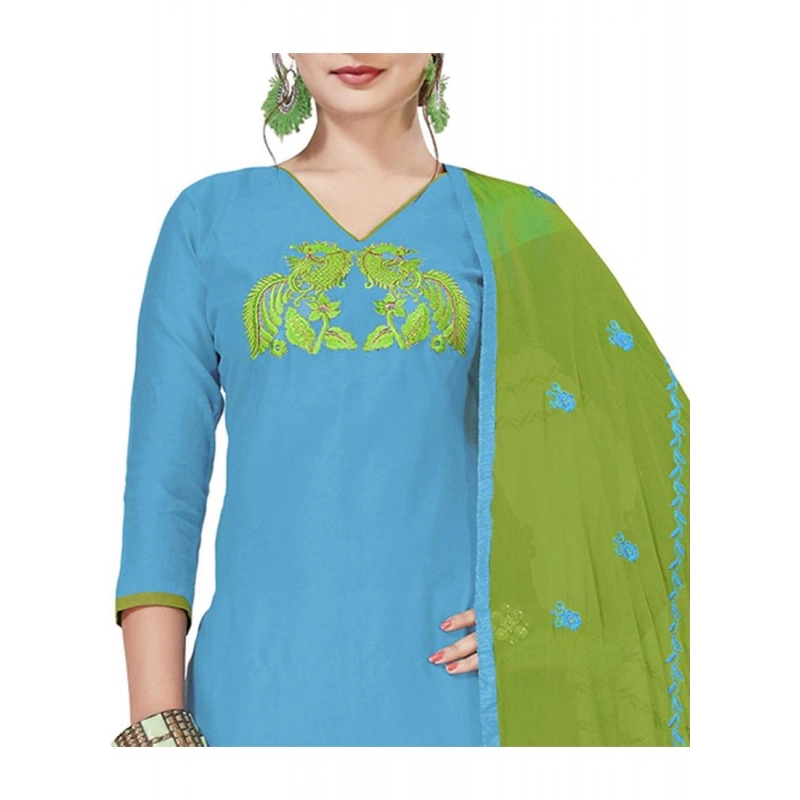 Women's Modal Silk Unstitched Salwar-Suit Material With Dupatta (Sky Blue, 2 Mtr) Women's Modal Silk Unstitched Salwar-Suit Material With Dupatta (Sky Blue, 2 Mtr)