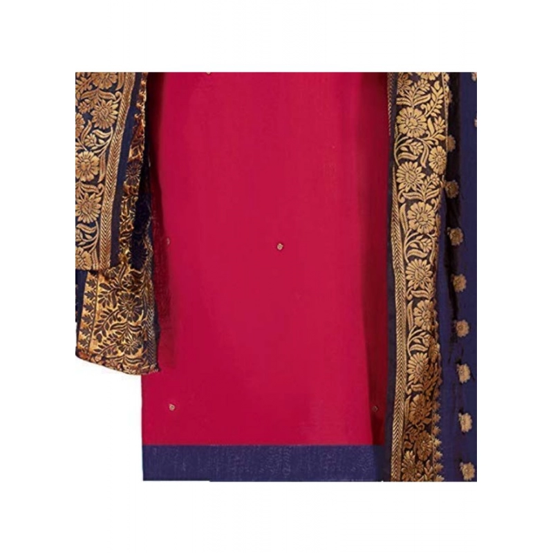 Women's Slub Cotton Unstitched Salwar-Suit Material With Dupatta (Magenta, 2 Mtr) Women's Slub Cotton Unstitched Salwar-Suit Material With Dupatta (Magenta, 2 Mtr)