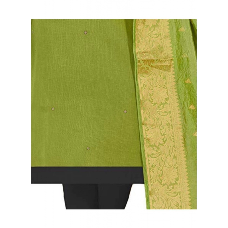 Women's Slub Cotton Unstitched Salwar-Suit Material With Dupatta (Mahendi Green, 2 Mtr) Women's Slub Cotton Unstitched Salwar-Suit Material With Dupatta (Mahendi Green, 2 Mtr)