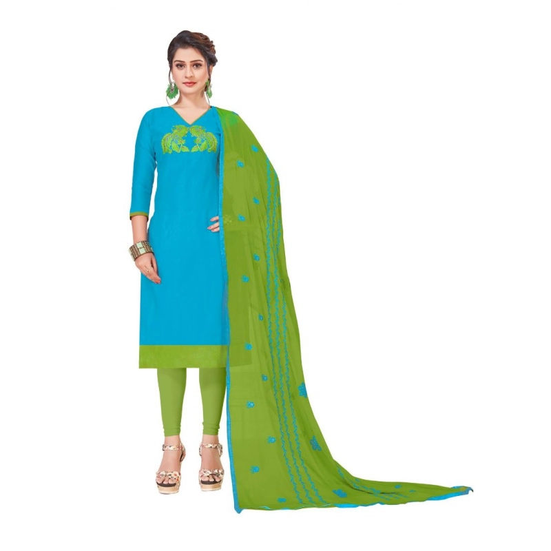 Women's Modal Silk Unstitched Salwar-Suit Material With Dupatta (Sky Blue, 2 Mtr) Women's Modal Silk Unstitched Salwar-Suit Material With Dupatta (Sky Blue, 2 Mtr)
