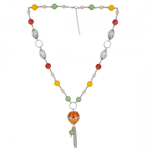 Stone Beads Fashion Silver Necklace 