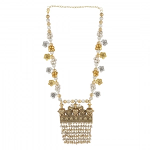 Afghani Dual Tone Designer Turkish Style Vintage Silver Oxidised Necklace Afghani Dual Tone Designer Turkish Style Vintage Silver Oxidised Necklace